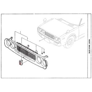 画像: スカイライン KPGC110  ラジエター グリル 当時物 未使用品 SKYLINE GT-R Front Grille NISSAN Genuine 62301-R4800