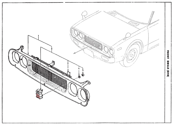 画像1: スカイライン KPGC110  ラジエター グリル 当時物 未使用品 SKYLINE GT-R Front Grille NISSAN Genuine 62301-R4800